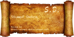Stumpf Detre névjegykártya